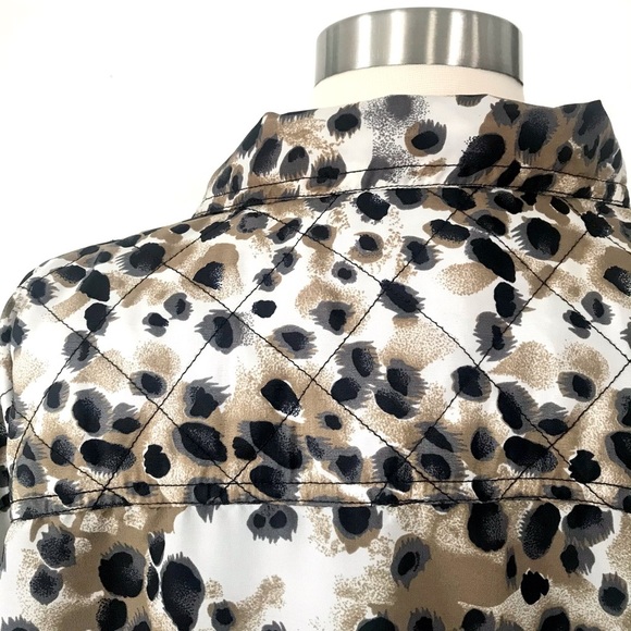 Vintage 80’s leopard print windbreaker jacket coat jacket mob wife cheetah - Picture 5 of 8